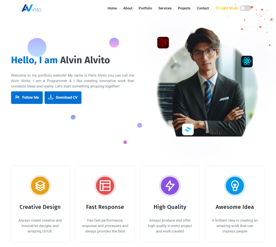 Tampilan Portfolio v2