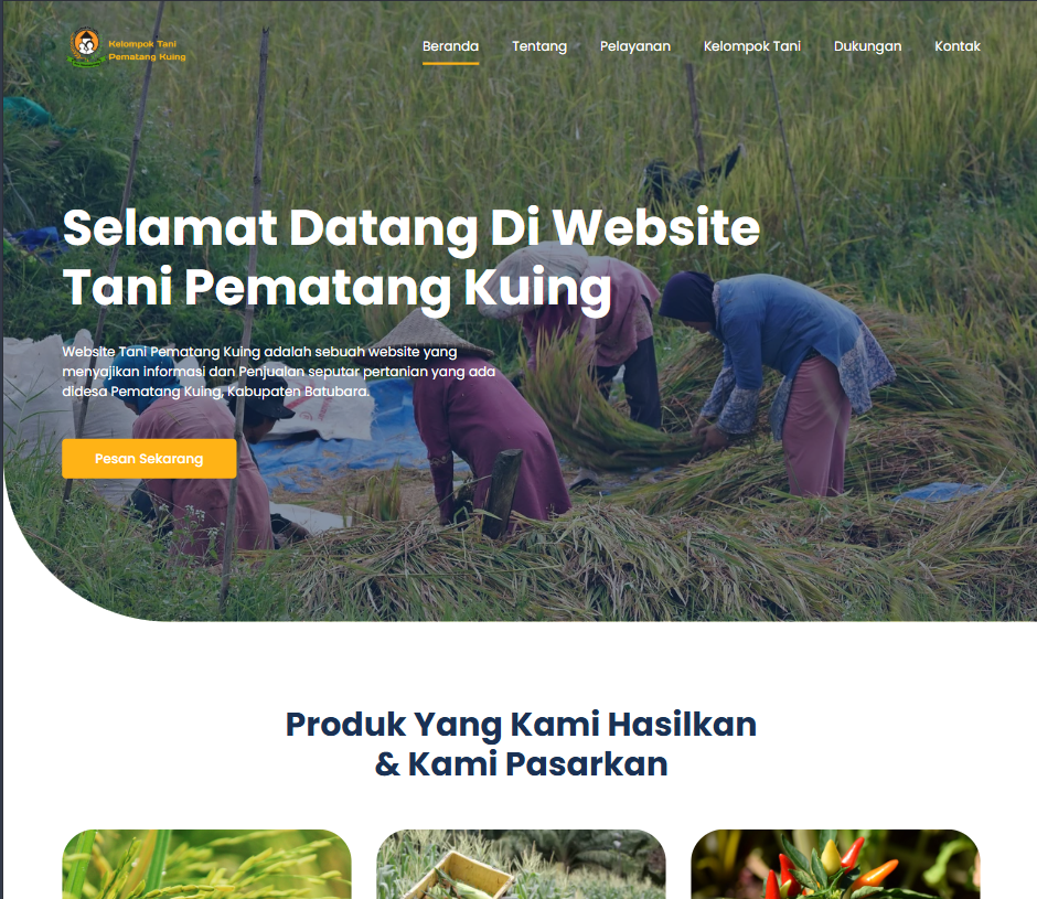 Tampilan proyek Tani Pematangkuing