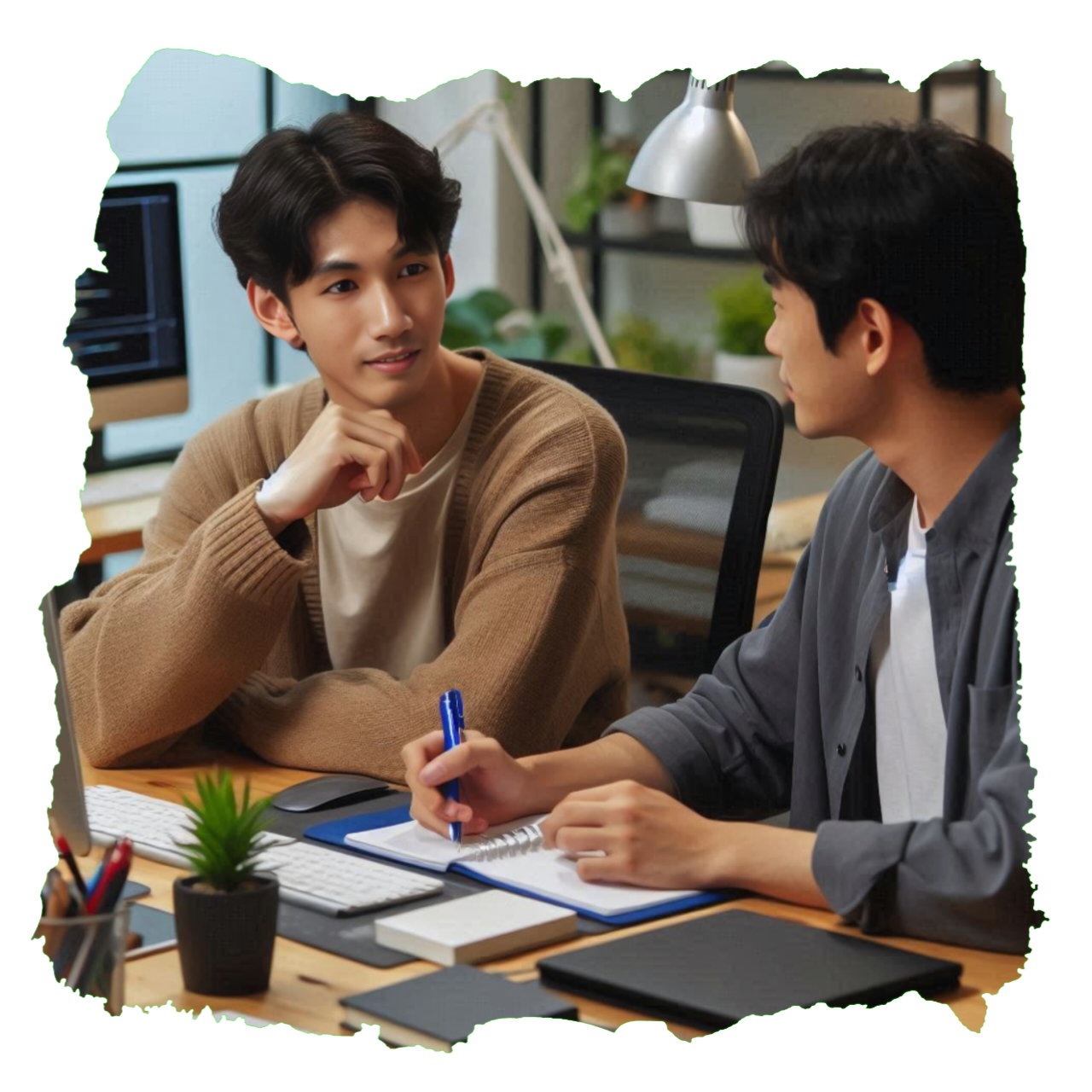 Visual AI diskusi di ruang kerja
